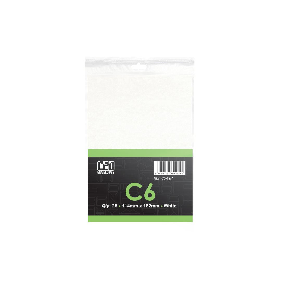 LEO C6-9P Window Self Seal 114 x 162mm 80gsm Manilla Brown Pack of 25
