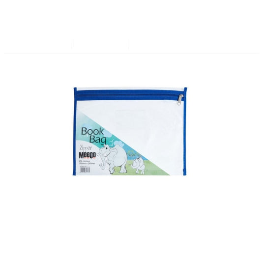 MEECO A4 PVC Book Bag with Zip Closure 355mm x 280mm