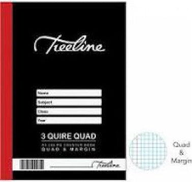 TREELINE A4 Counter Book Hard Cover 288 pg Quad & Margin 3 Quire