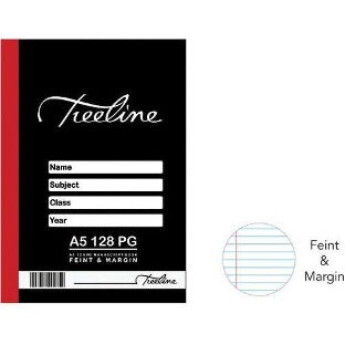 TREELINE A5 Hard Cover 128 pg Feint & Margin Manuscript Book