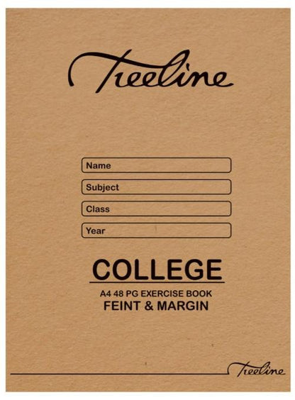 A4 Treeline Exercise Book 48 pg Feint & Margin College