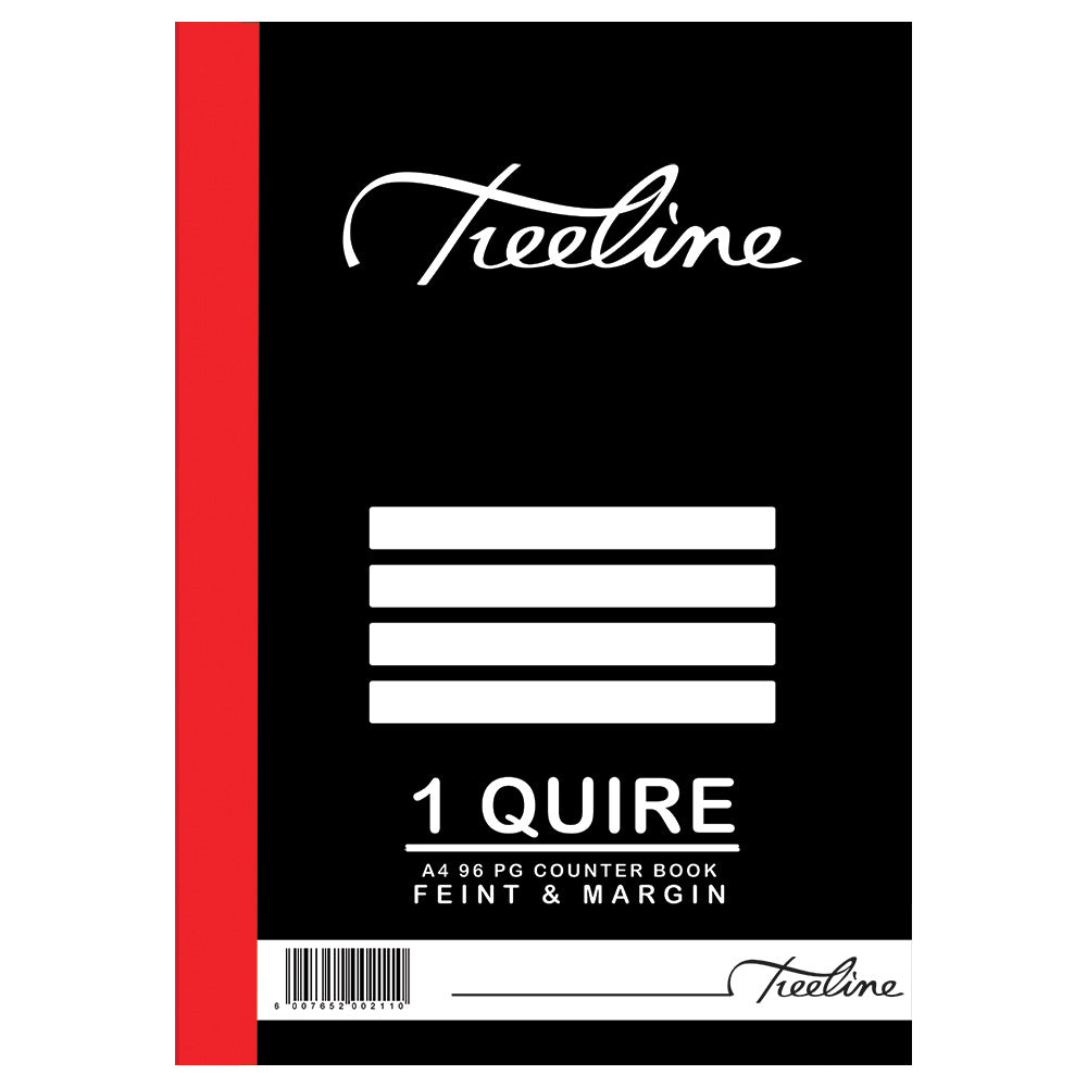 A4 Treeline Counter Book Hard Cover 96 pg Feint & Margin 1 Quire