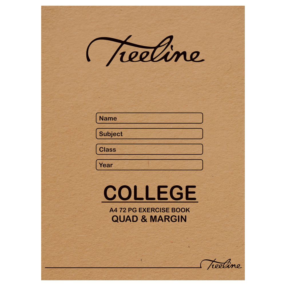 TREELINE A5 Exercise Book 72 pg Quad & Margin College