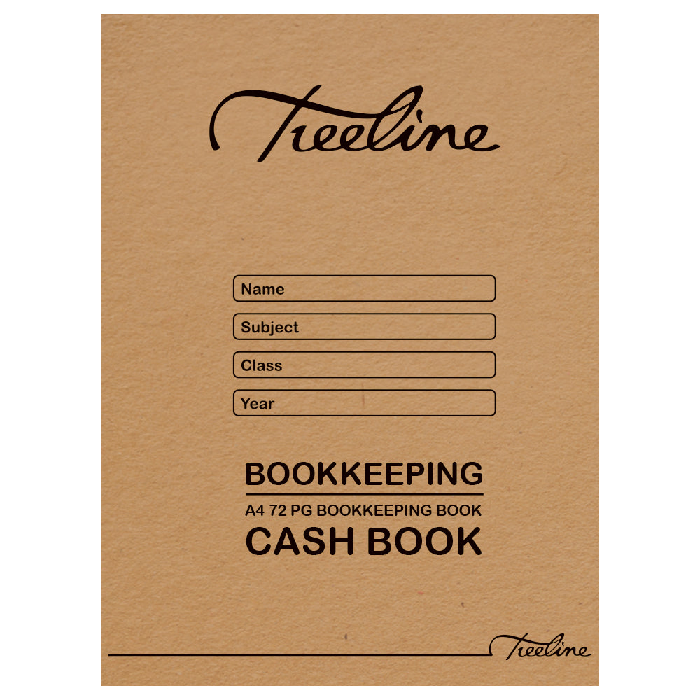 A4 Treeline Exercise Book 72 pg Soft Cover Treble Cash Bookkeeping