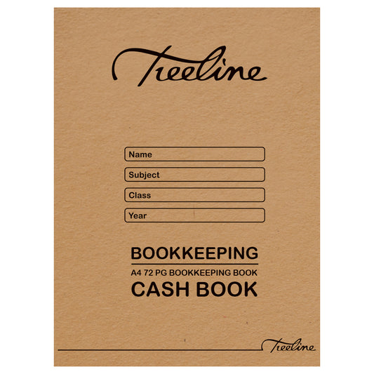 A4 Treeline Exercise Book 72 pg Soft Cover Treble Cash Bookkeeping