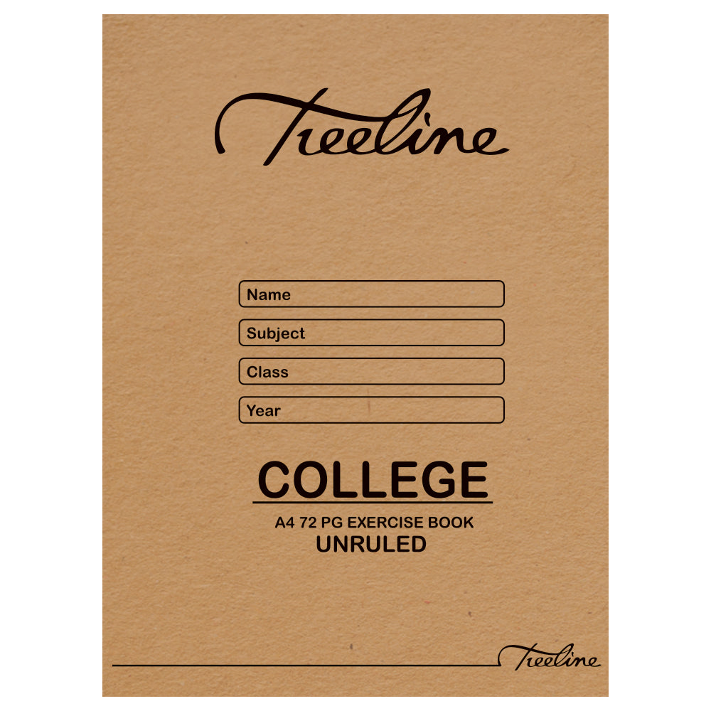 A4 Treeline Exercise Book 72 pg Unruled College