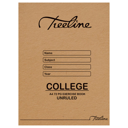 A4 Treeline Exercise Book 72 pg Unruled College