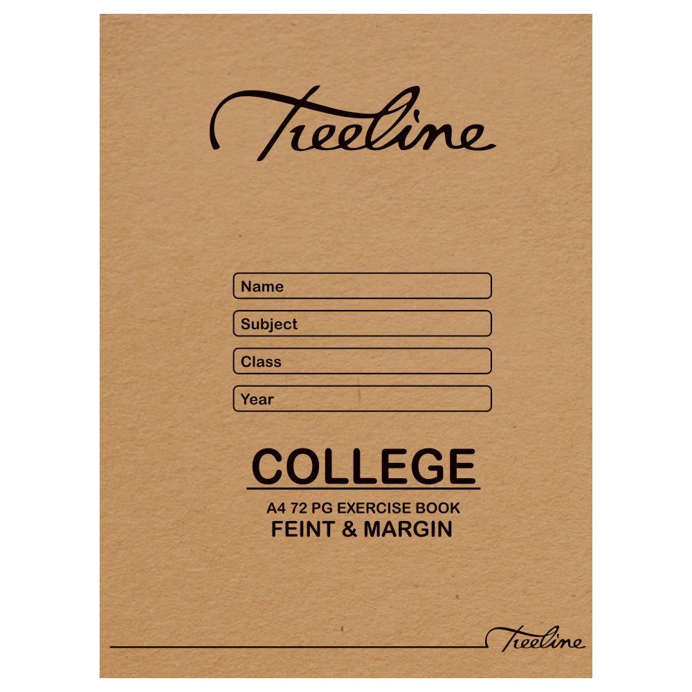 A4 Treeline Exercise Book 72 pg Feint & Margin College
