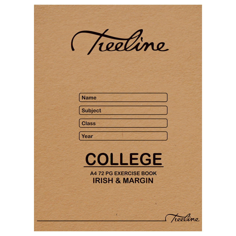 A4 Treeline Exercise Book 72 pg Irish & Margin College