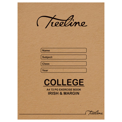 A4 Treeline Exercise Book 72 pg Irish & Margin College