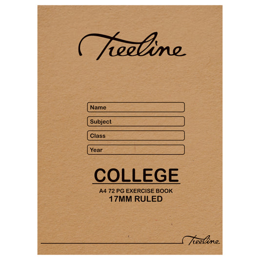 A4 Treeline Exercise Book 72 pg 17mm Ruled College