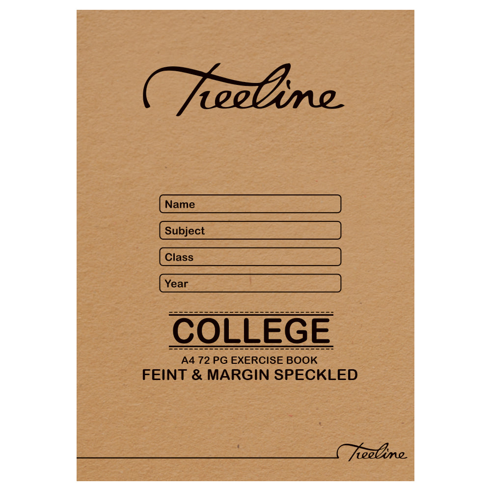 A4 Treeline Exercise Book 72 pg Feint & Margin Speckled College