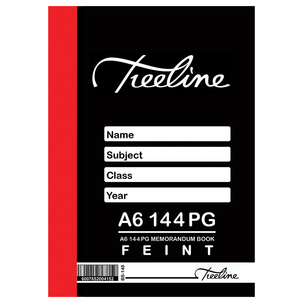 A6 Treeline Hard Cover 144 pg Memo Book  Feint Only