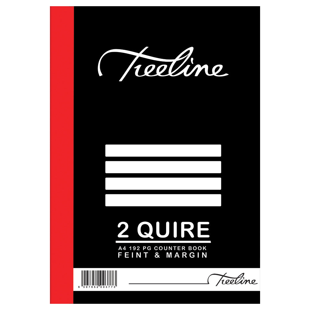 A4 Treeline Counter Book Hard Cover 192 pg Feint & Margin 2 Quire