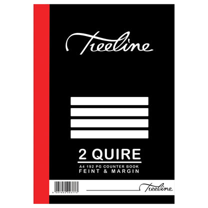 A4 Treeline Counter Book Hard Cover 192 pg Feint & Margin 2 Quire