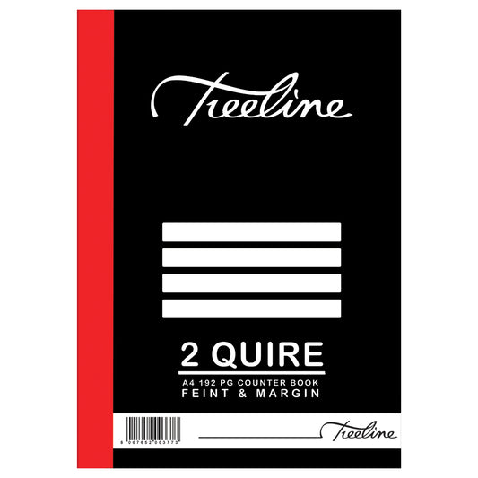 A4 Treeline Counter Book Hard Cover 192 pg Feint & Margin 2 Quire