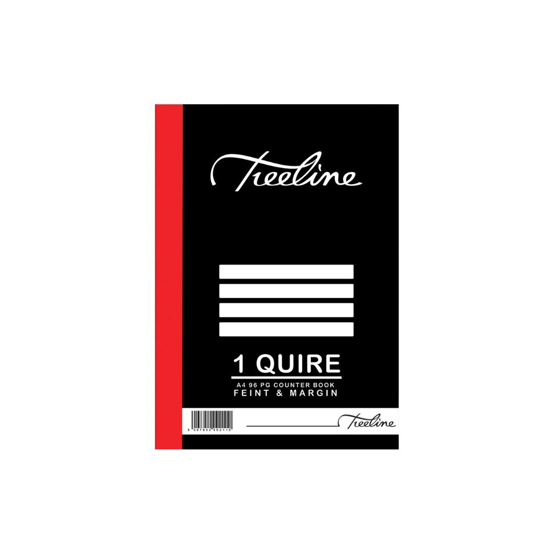 A4 Treeline Counter Book Hard Cover 96 pg Feint & Margin 1 Quire