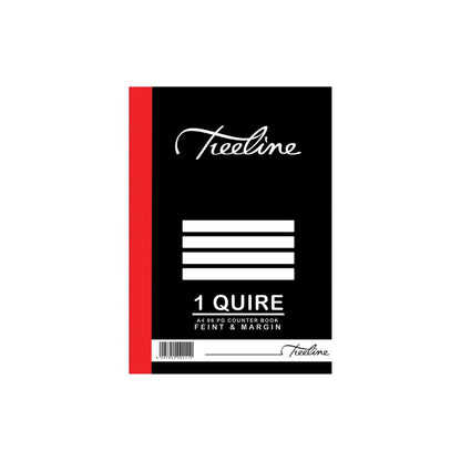 A4 Treeline Counter Book Hard Cover 96 pg Feint & Margin 1 Quire