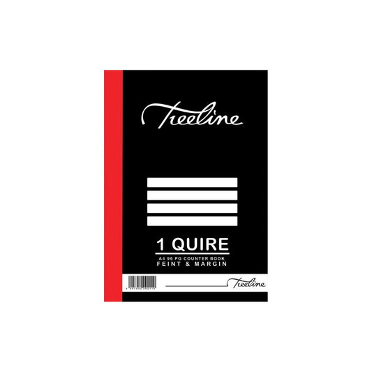 A4 Treeline Counter Book Hard Cover 96 pg Feint & Margin 1 Quire