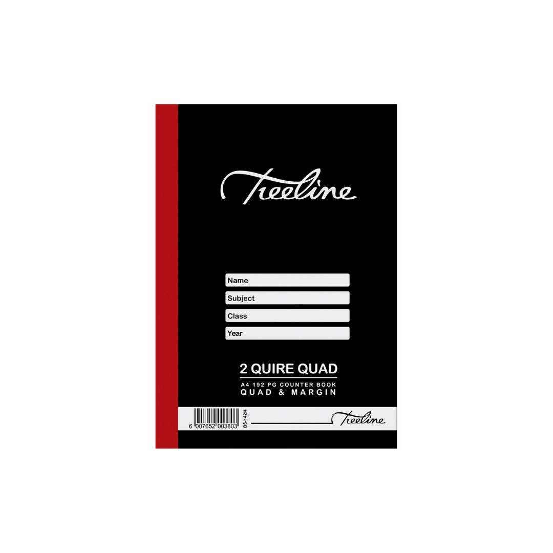 A4 Treeline Counter Book Hard Cover 192 pg Quad & Margin 2 Quire