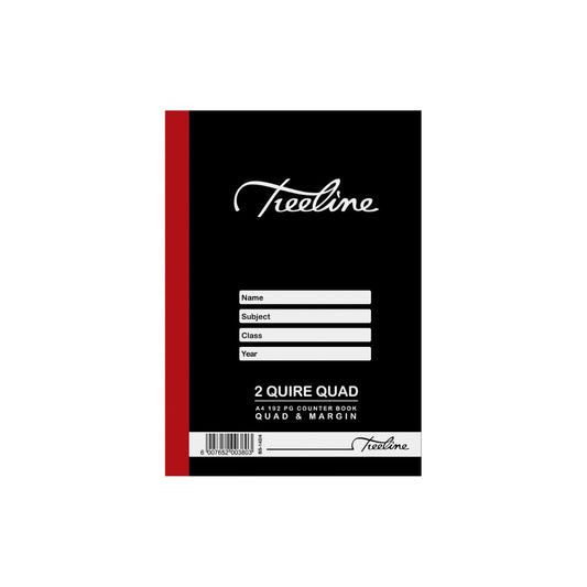 A4 Treeline Counter Book Hard Cover 192 pg Quad & Margin 2 Quire