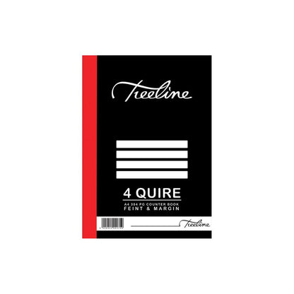A4 Treeline Counter Book Hard Cover 384 pg Feint & Margin 4 Quire