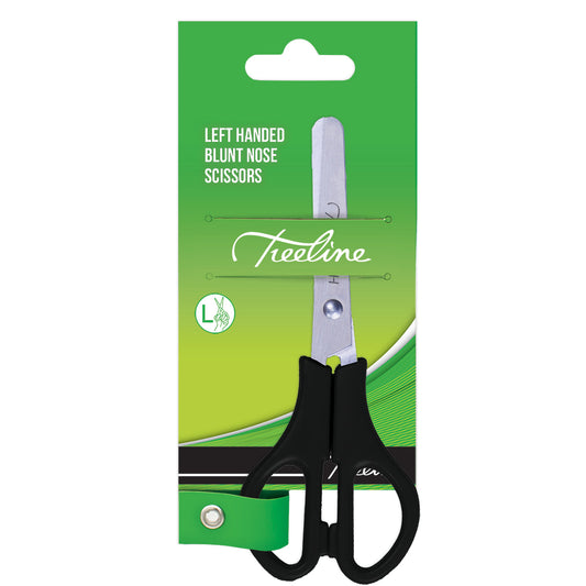 Scissors Treeline  Black handle 140mm 1.5mm Blade - Left Handed