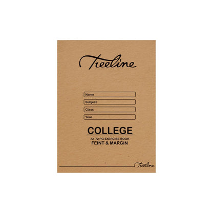 A4 Treeline Exercise Book 72 pg Feint & Margin Speckled College