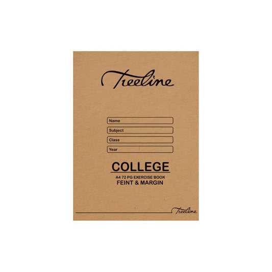 A4 Treeline Exercise Book 72 pg Feint & Margin Speckled College