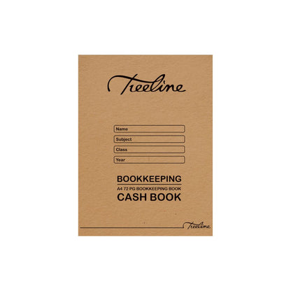 A4 Treeline Exercise Book 72 pg Soft Cover Treble Cash Bookkeeping