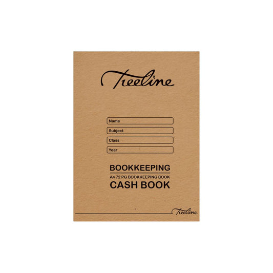 A4 Treeline Exercise Book 72 pg Soft Cover Treble Cash Bookkeeping