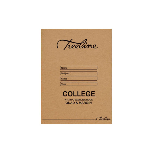 A4 Treeline Exercise Book 72 pg Quad & Margin College