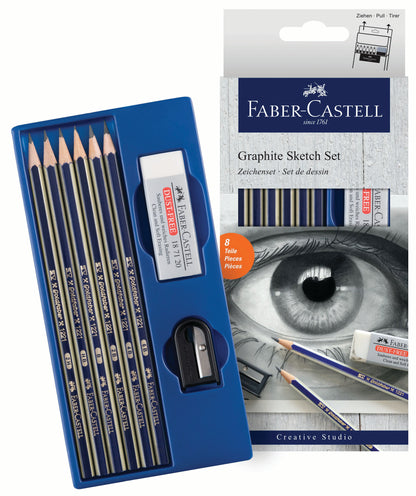 FABER CASTELL Goldfaber Graphite Drawing Set 8 Pieces