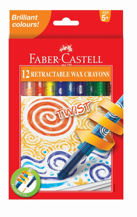 FABER CASTELL Twist Retractable Crayons (12's)
