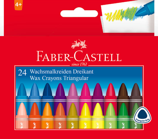 FABER CASTELL Triangular Wax Crayons (24's)