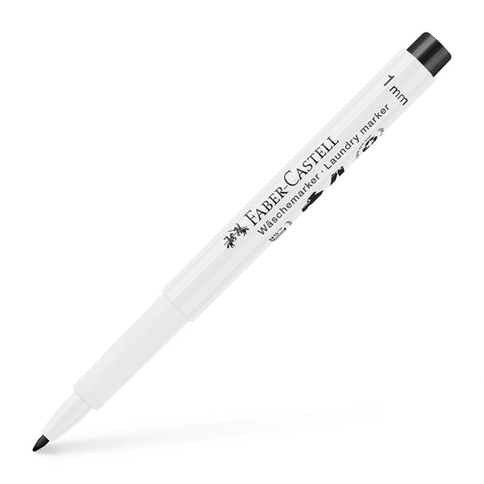 FABER CASTELL Laundry Marker - 1mm Round Tip (Black)(10 Pack)