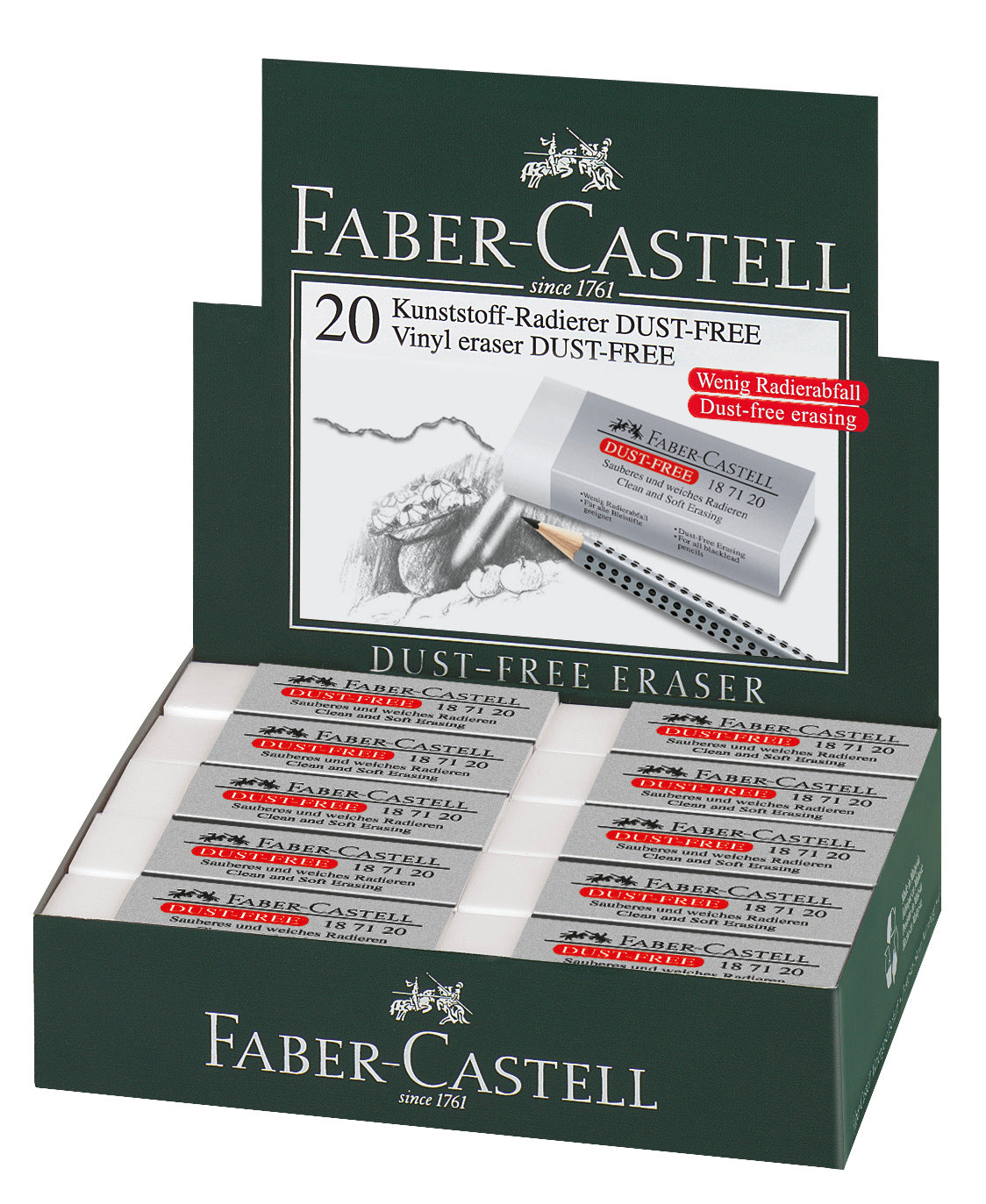 FABER CASTELL (Dust Free) Large Eraser (20's)