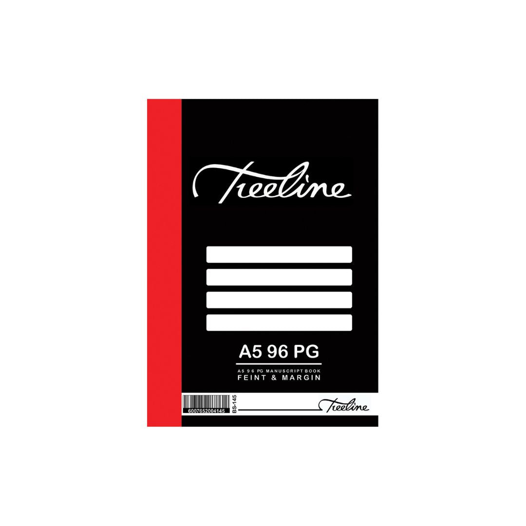 A5 Treeline Hard Cover 96 pg Feint & Margin Manuscript Book