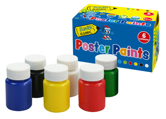 BANTEX @School Poster Paint - 60ml Bottles - 6 Pack