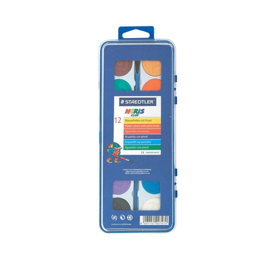 STAEDTLER Noris Club Water Colour Paint Set - 12 Colours + Paint Brush