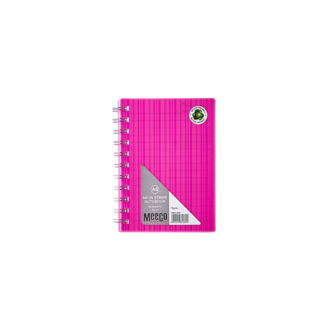 MEECO A6 Neon Spiral Notebook 80 Pg Ruled