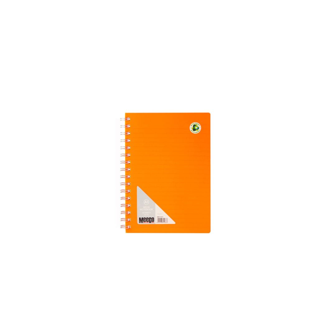 MEECO A5 Neon Spiral Notebook 80 Pg Ruled
