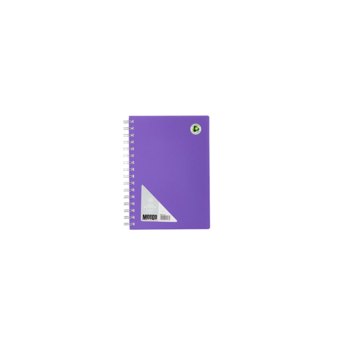 MEECO A5 Neon Spiral Notebook 80 Pg Ruled