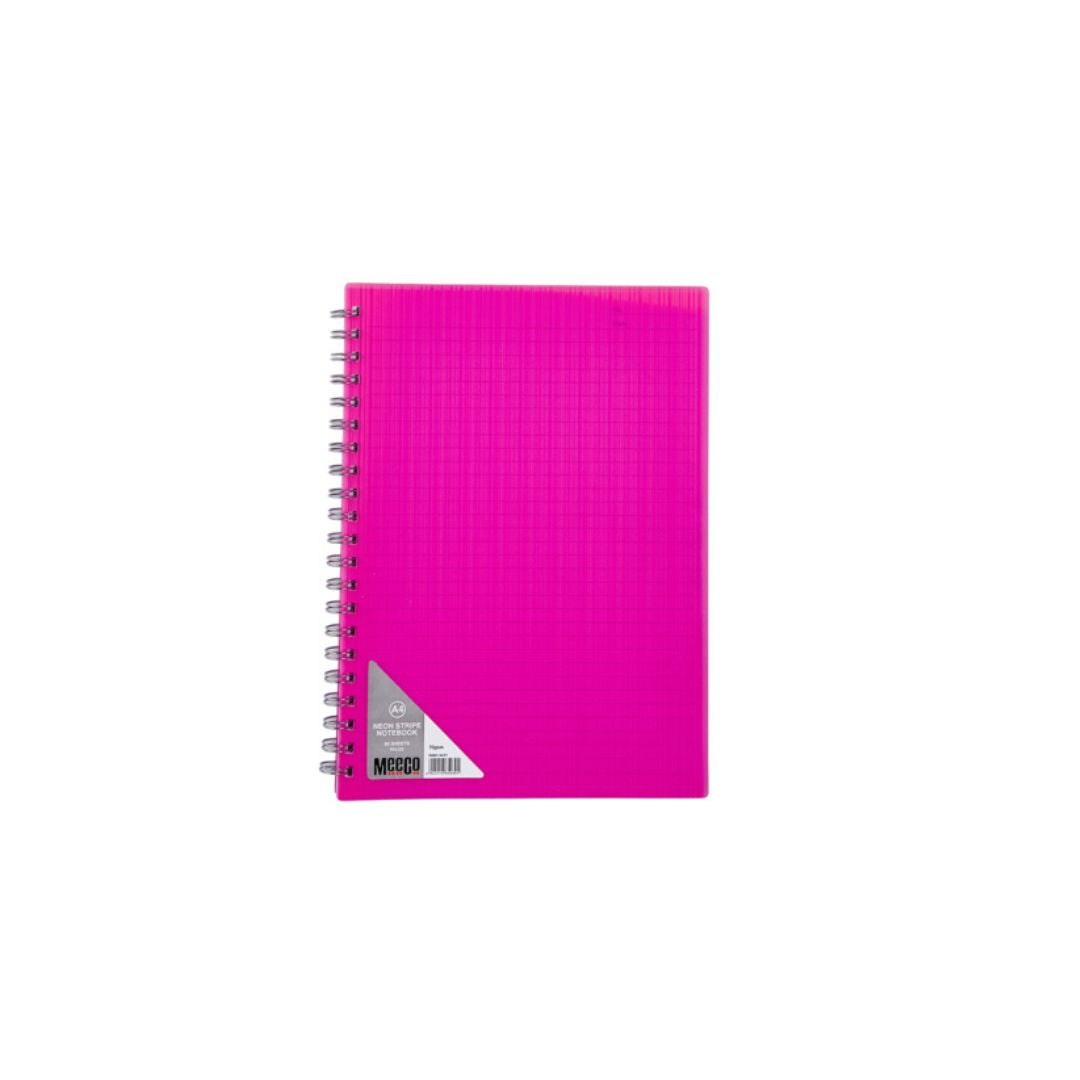 MEECO A4 Neon Spiral Notebook 80 Pg Ruled