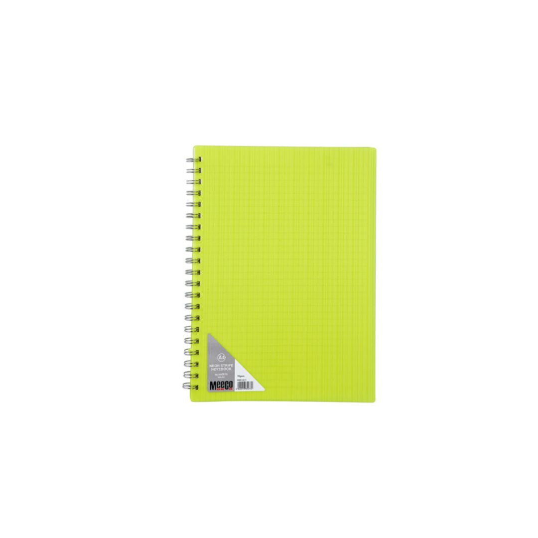 MEECO A4 Neon Spiral Notebook 80 Pg Ruled