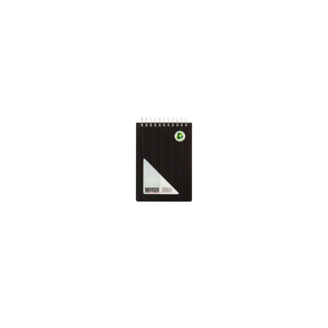 MEECO A6 Executive Spiral Notebook with Stripe Pattern  80 Pg Ruled