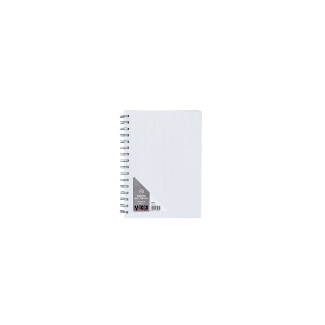 MEECO A5 Executive Spiral Notebook with Stripe Pattern  80 Pg Ruled