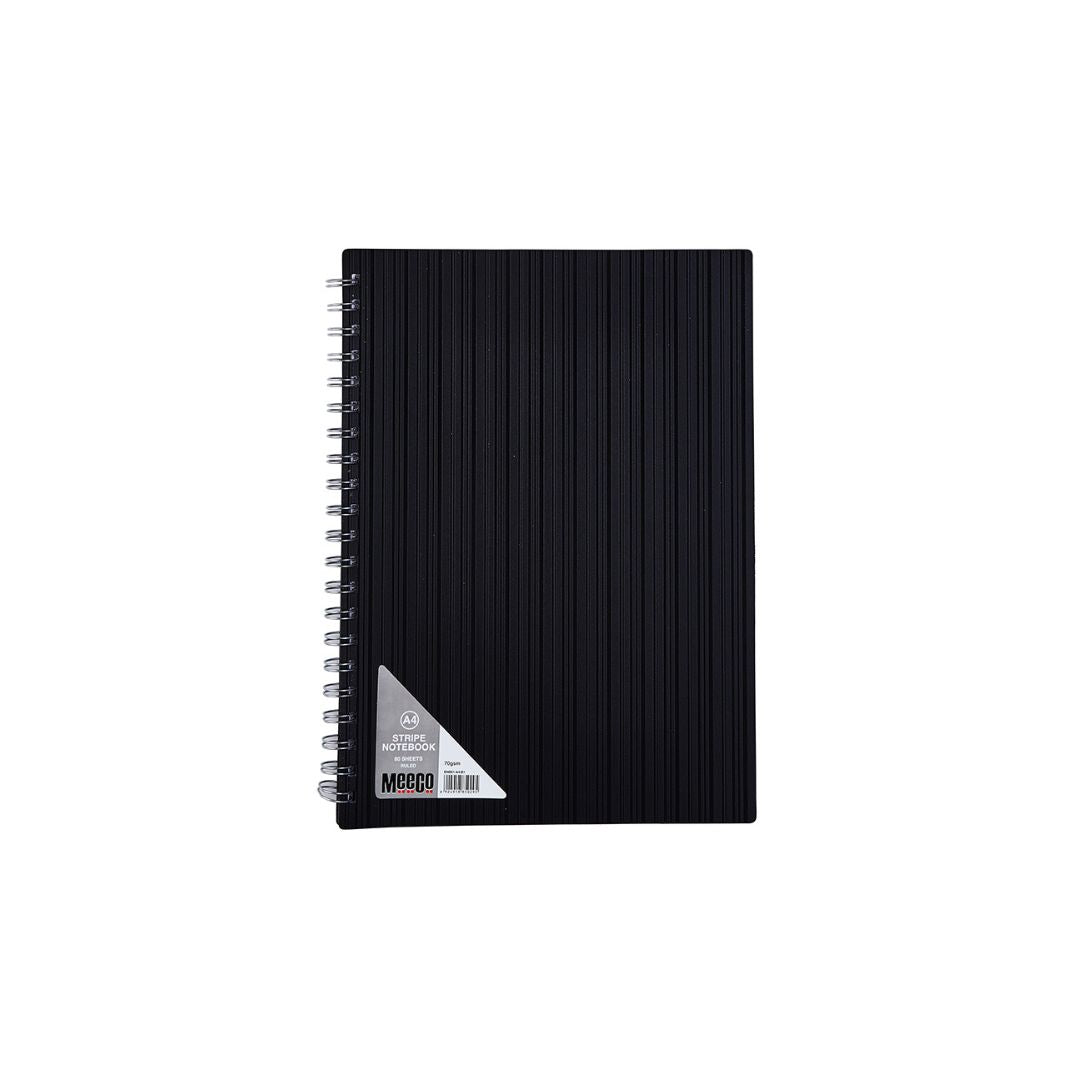 MEECO A4 Executive Spiral Notebook with Stripe Pattern  80 Pg Ruled