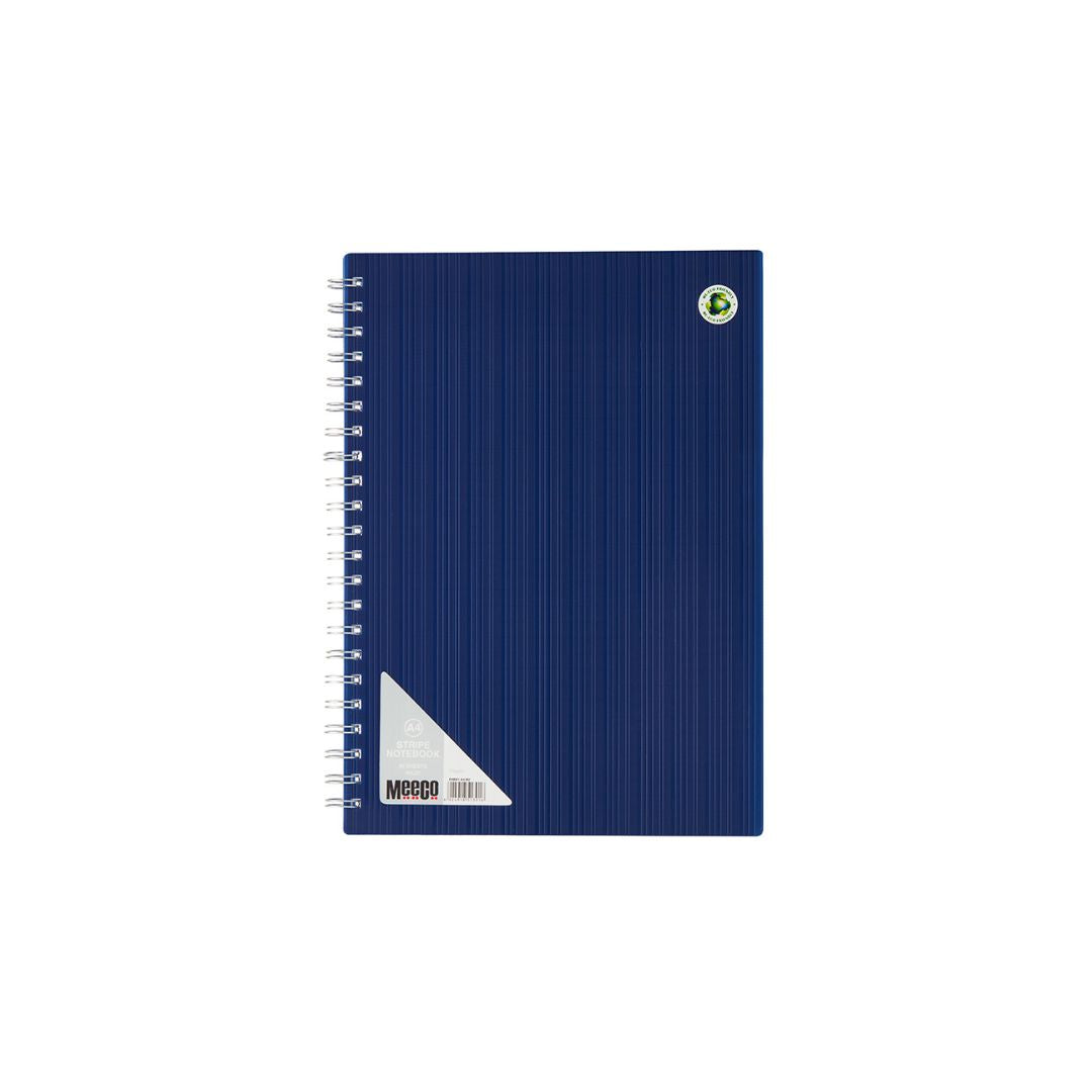 MEECO A4 Executive Spiral Notebook with Stripe Pattern  80 Pg Ruled