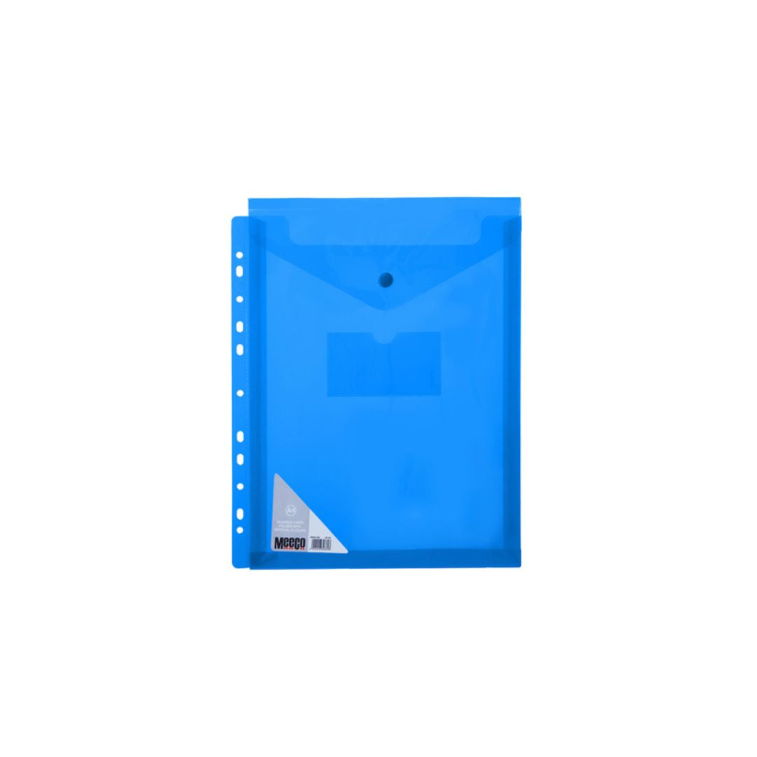 MEECO Folder A4 PVC Carry Folder with Vertical Closure 5 Pack